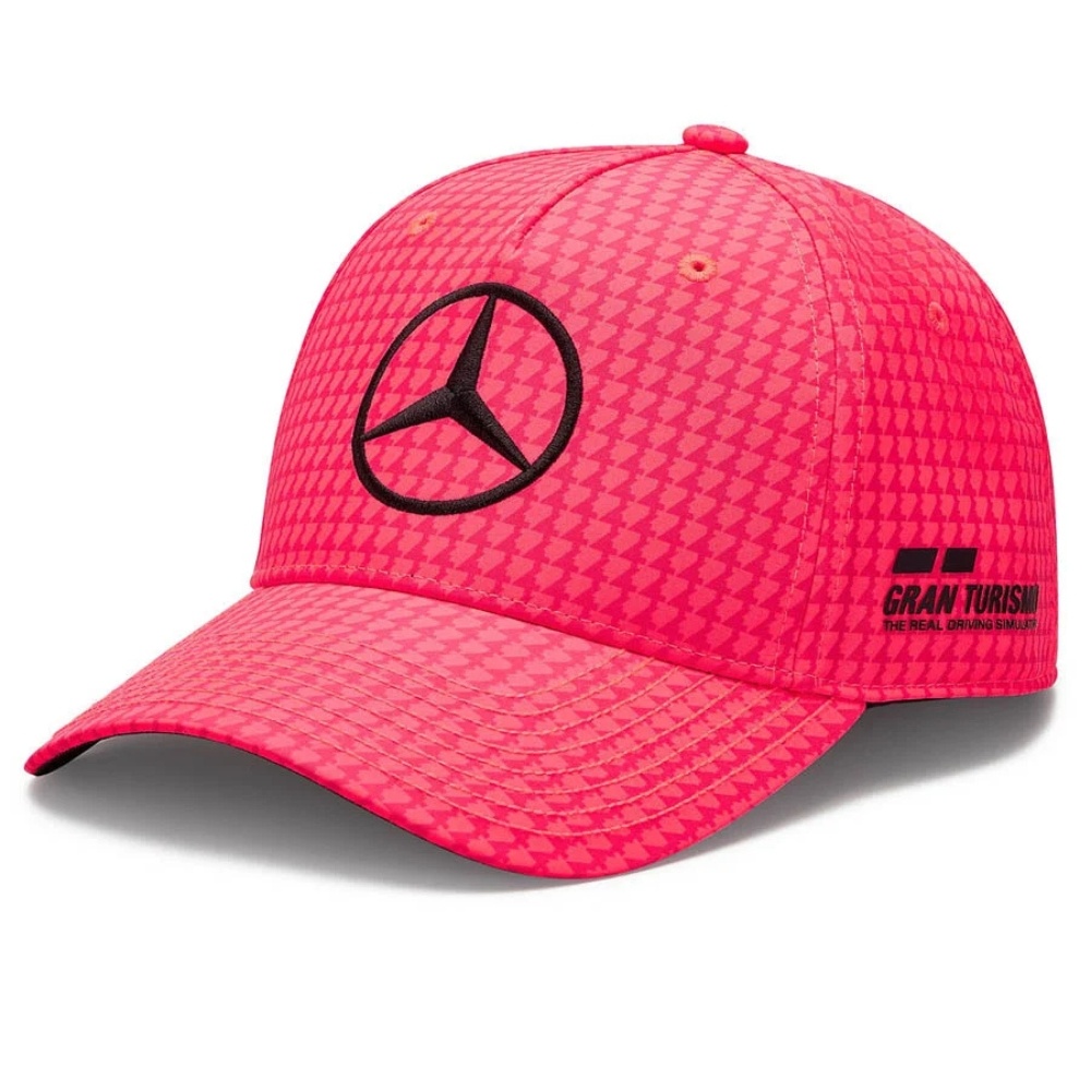'Adult' 2023 Mercedes AMG Petronas Motorsport Lewis Hamilton Driver Baseball Cap Neon Pink