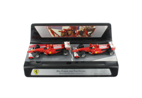 1:43 Elite Hotwheels Model V7423 Ferrari F10 80th One-Two Victory F. Alonso/F. Mass 2010 Bahrain GP