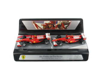 1:43 Elite Hotwheels Model V7423 Ferrari F10 80th One-Two Victory F. Alonso/F. Mass 2010 Bahrain GP