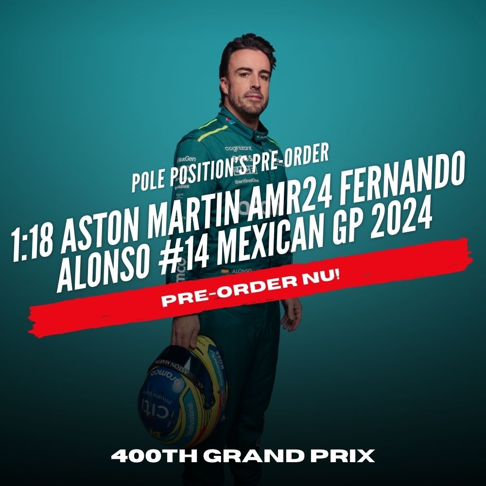 PRE-ORDER: 1:18 Aston Martin AMR24 Fernando Alonso #14 Mexican GP 2024 - 400th GP