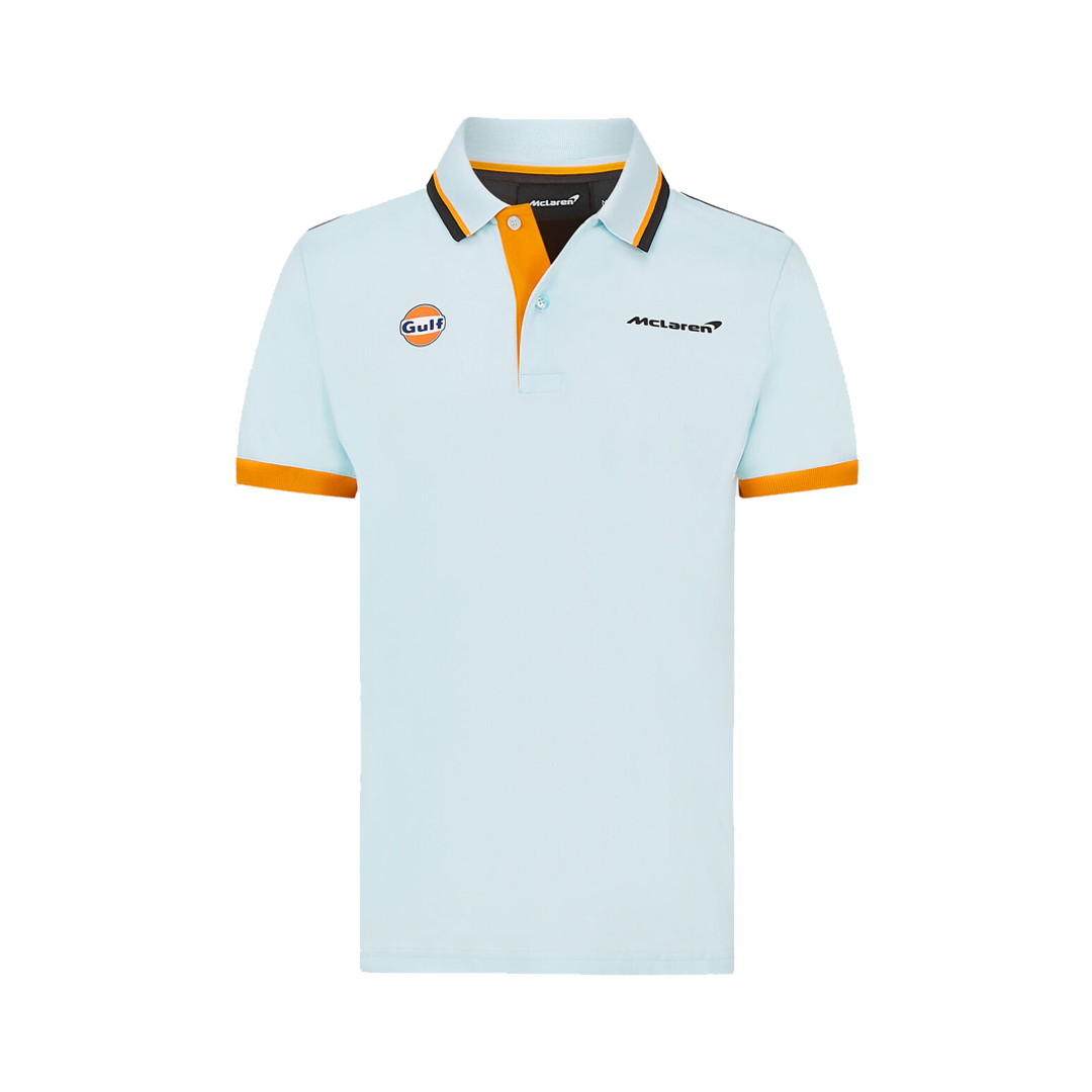 McLaren F1 Gulf Mens Block Blue Polo
