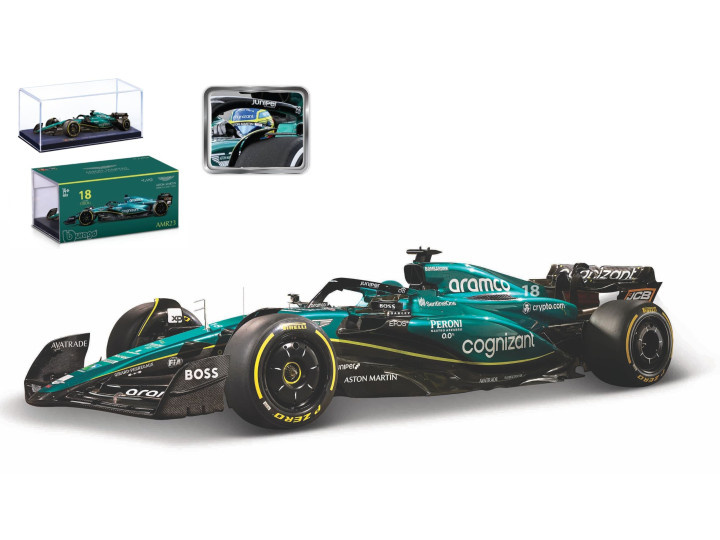 1/43 Aston Martin ARAMCO Cognizant Formula 1 Team AMR23, L. Stroll 2023 Bburago Deluxe