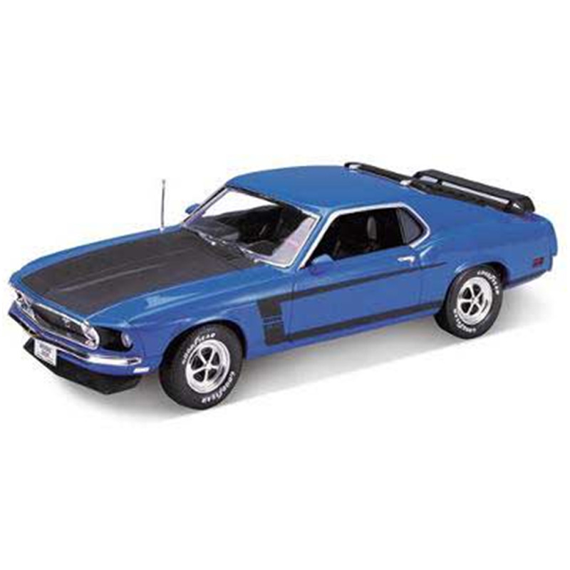 Ford Mustang BOSS 302 1969 Blauw Schaal 1:18 van Welly