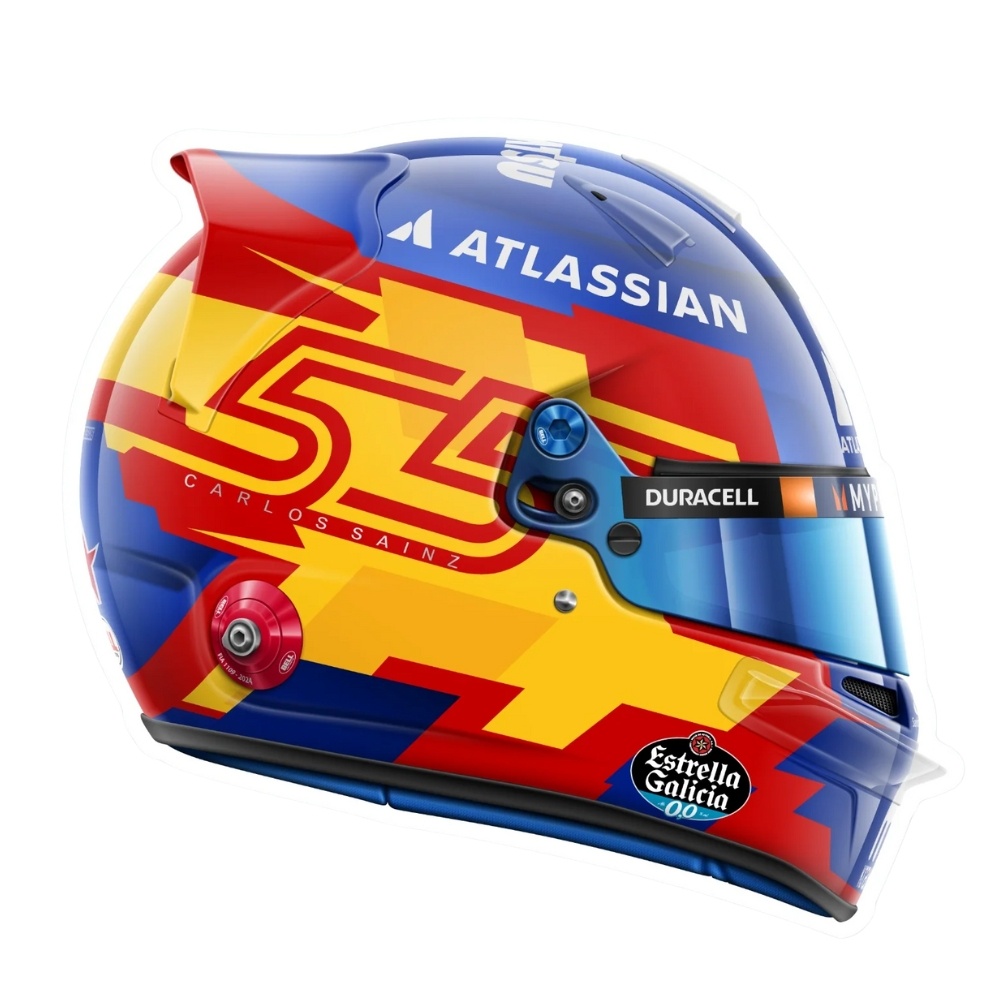 PRE-ORDER: 1:2 Helmet Carlos Sainz – Williams F1 2025 | No. 55 | Official Replica