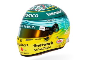 1:2 Aston Martin F. Alonso 2025 Saudi Arabian GP Mini Helmet Bell