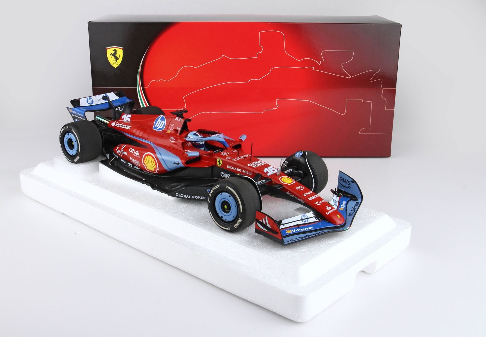 1/18 Scuderia Ferrari SF-24 Charles Leclerc GP USA Miami 2024 - polyfoam packaging