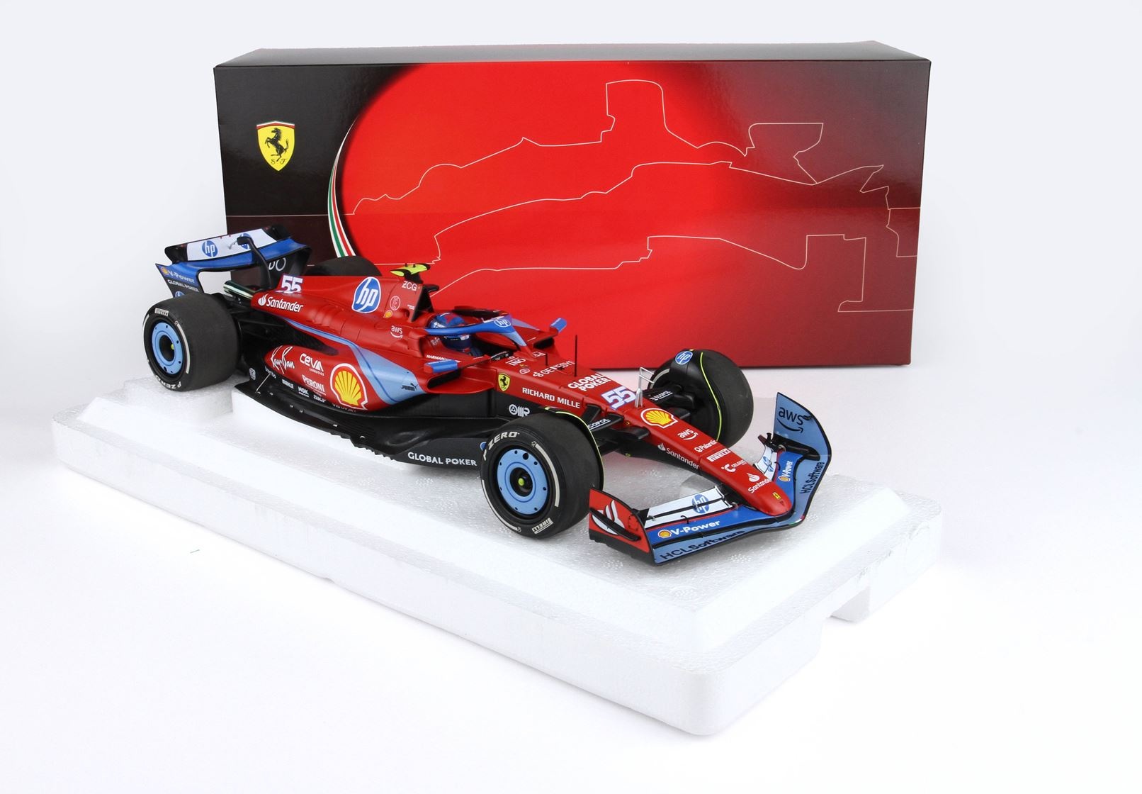 1/18 Scuderia Ferrari SF24, C. Sainz 'GP USA Miami 2024' polyfoam packaging