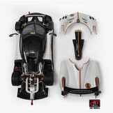 1:18 Pagani Huayra R- Pearl White - LCD Model