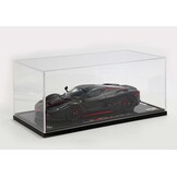 1:18 Ferrari LaFerrari (2013) Matt black with red stripes (Fernando Alonso) real carbon base - display case included - BBR Models