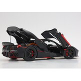 1:18 Ferrari LaFerrari (2013) Matt zwart met rode strepen Fernando Alonso echte carbon base  - met display case - BBR Models