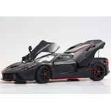 1:18 Ferrari LaFerrari (2013) Matt black with red stripes (Fernando Alonso) real carbon base - display case included - BBR Models
