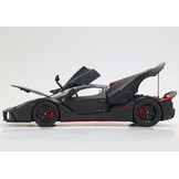 1:18 Ferrari LaFerrari (2013) Matt zwart met rode strepen Fernando Alonso echte carbon base  - met display case - BBR Models