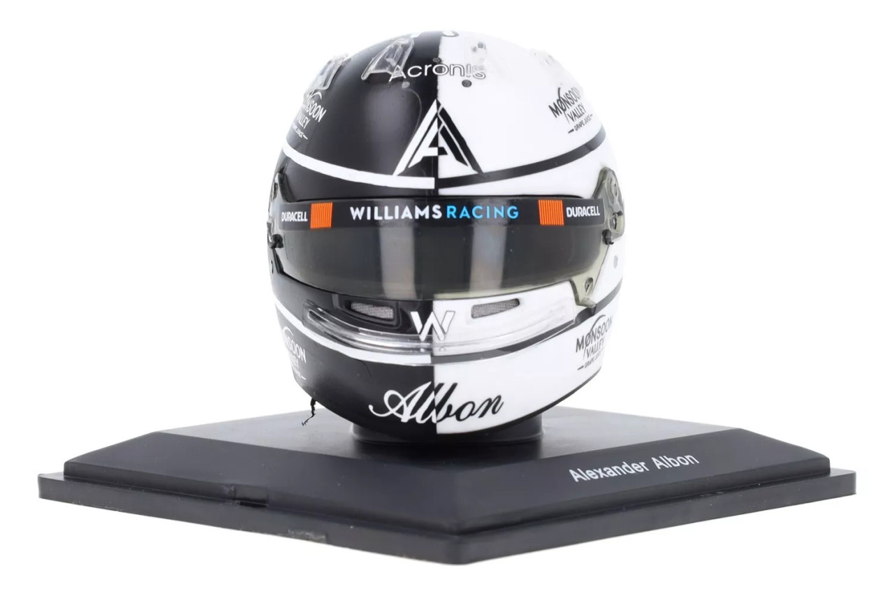 1:5 Williams Racing - Alexander Albon - British GP Helmet 2023 black white Spark Scale model