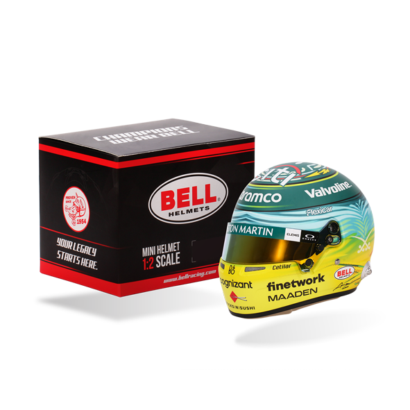 1:2 Aston Martin Fernando Alonso 2025 Saudi Arabian GP Mini Helmet Bell