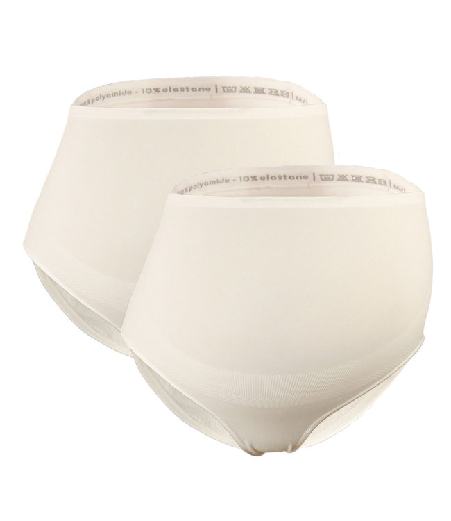 Mamsy Duo Pack Maternity BRIEFS with shapewear-effect White