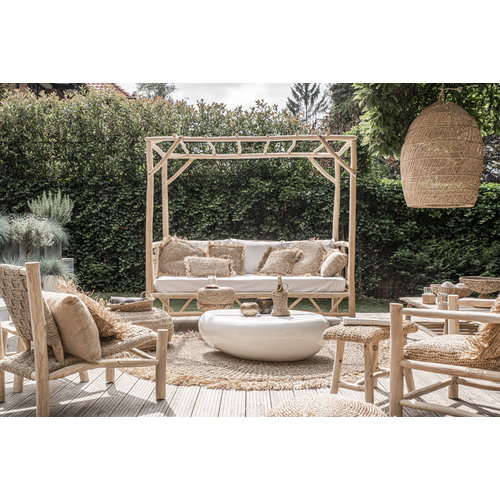 The Raffia Cushion Round - Natural - L