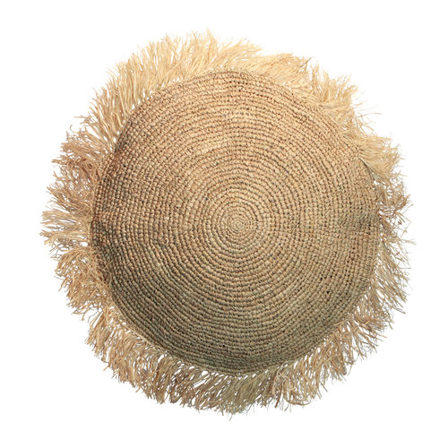 The Raffia Cushion Round - Natural - L