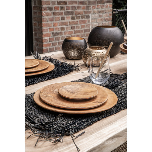 The Fringe Raffia Placemat Rectangular - Black