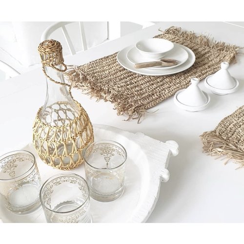 The Fringe Raffia Placemat Rectangular - Natural