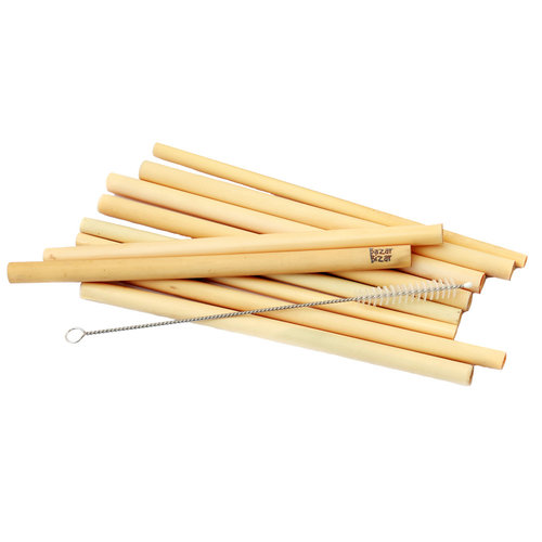 The Bamboo Straws - Set of 10 With Cleaning Brush