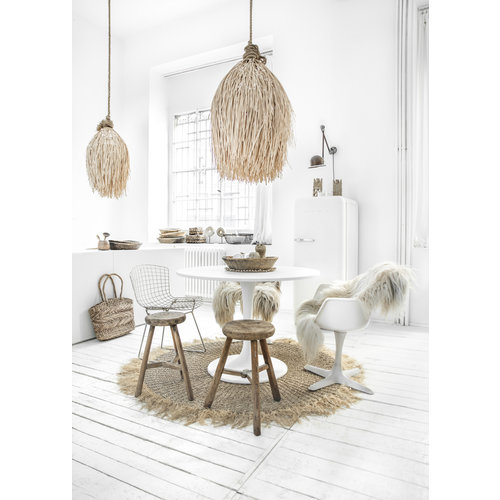 The Rattan Shaggy Pendant - Natural - L