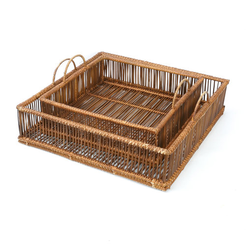 The Rattan Trays - Square - Natural - SET2