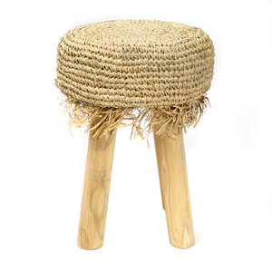 The Raffia Fringed Stool
