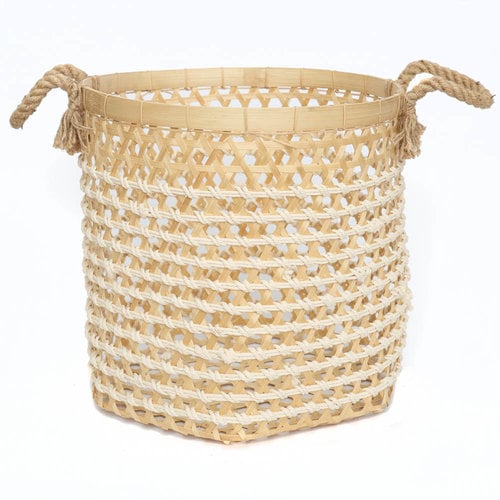 The Bamboo Macrame Baskets - Natural White - Large