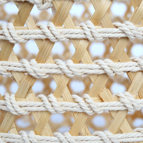 The Bamboo Macrame Baskets - Natural White - Medium