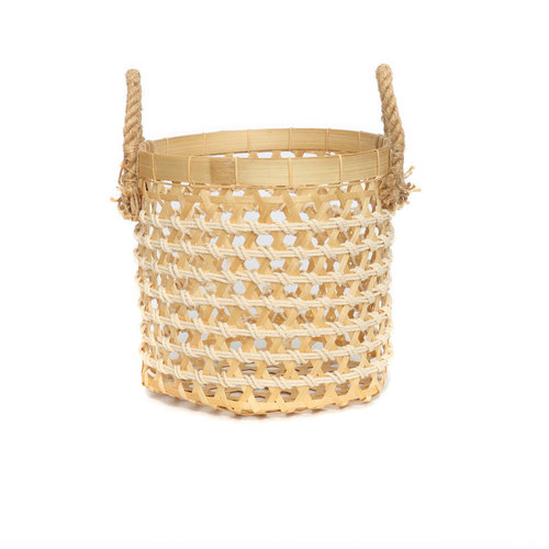 The Bamboo Macrame Baskets - Natural White - Small