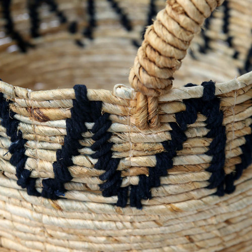 The Banana Stitched Baskets - Natural Black - Small