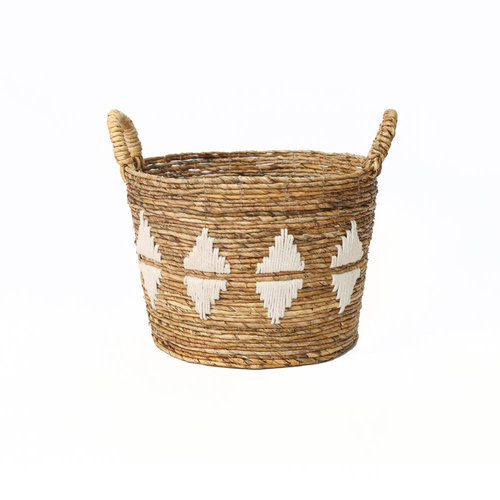 The Banana Stitched Baskets - Natural White - Medium