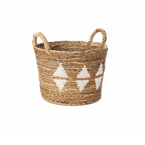 The Banana Stitched Baskets - Natural White - Medium