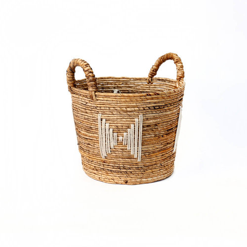 The Banana Stitched Baskets - Natural White - Small