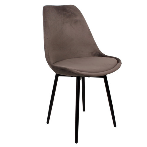 Leaf - Velvet Stoel - Grijs - set van 2 Leaf - Velvet Stoel - Grijs - set van 2