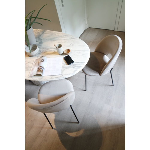 PTP Cave Stoel - Velvet - Sand (set van 2) PTP Cave Stoel - Velvet - Sand (set van 2)