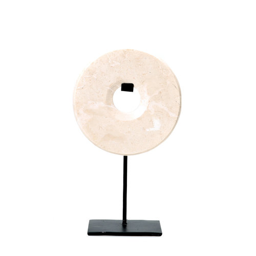 The Marble Disc on Stand - White - M