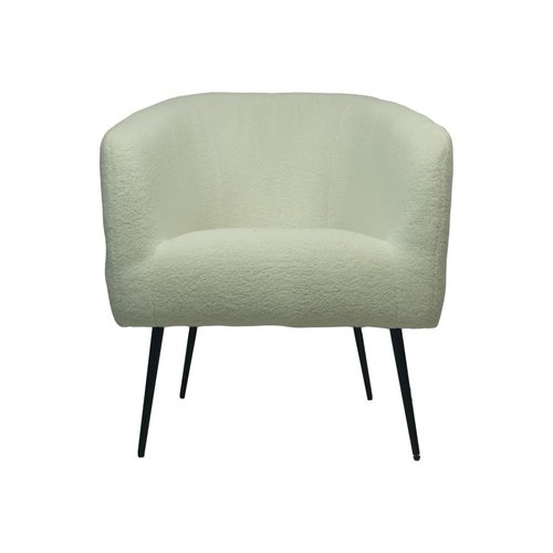 HSM Collection Fauteuil - 77x68x83 - Wit/zwart - Bouclé HSM Collection Fauteuil - 77x68x83 - Wit/zwart - Bouclé