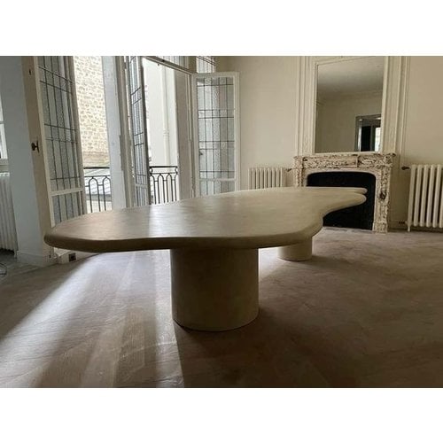 Meubols Eettafel - Organisch - Beton - Wit