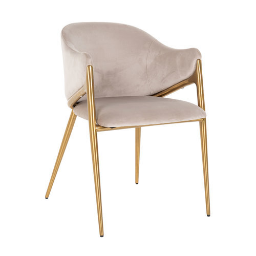 Stoelen Eetkamerestoel - Gwen - Khaki - Velvet - Fire Retardant Stoelen Eetkamerestoel - Gwen - Khaki - Velvet - Fire Retardant