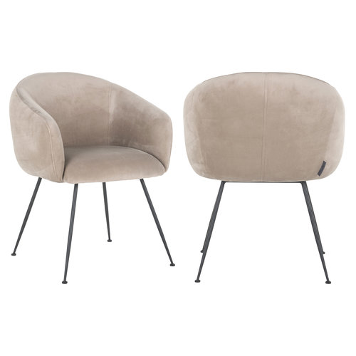 Stoelen Eetkamerstoel - Avanti - Khaki Velvet Stoelen Eetkamerstoel - Avanti - Khaki Velvet