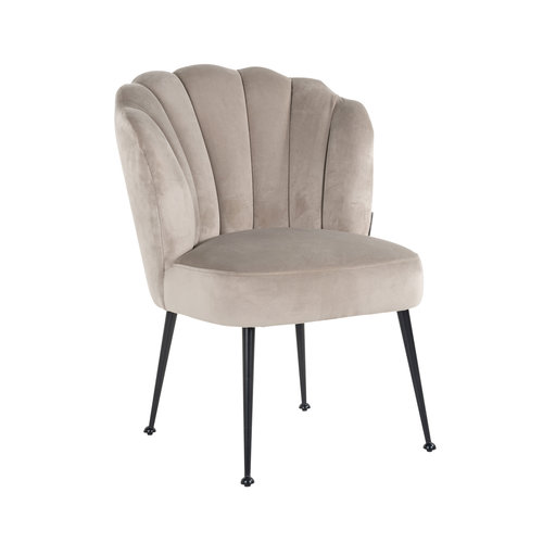 Stoelen Stoel - Pippa - Khaki - Velvet - Black Stoelen Stoel - Pippa - Khaki - Velvet - Black