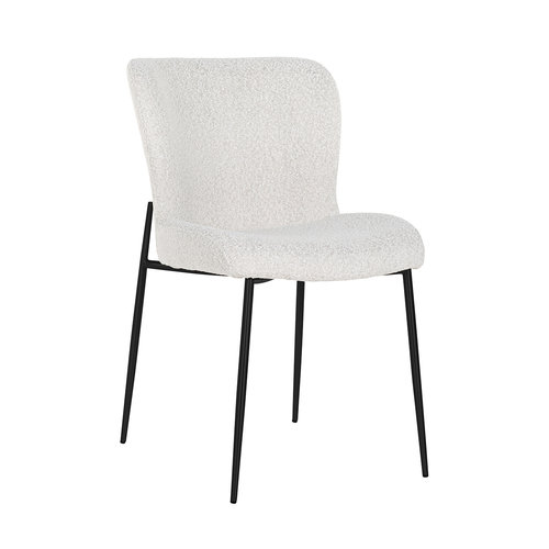 Stoelen Eetkamerstoel - Darby - White - Bouclé / black Stoelen Eetkamerstoel - Darby - White - Bouclé / black