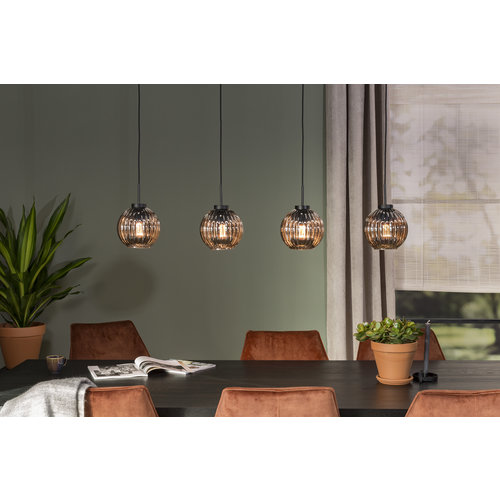 Meubol Glazen hanglamp - 4x Smoke Glass