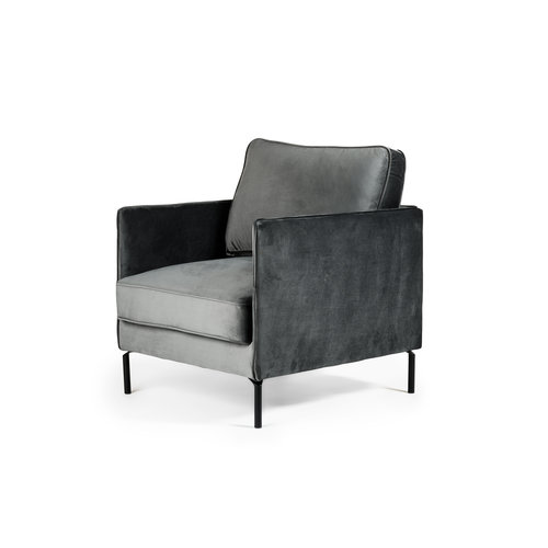 Meubol Fauteuil - Velvet -  Donkergrijs