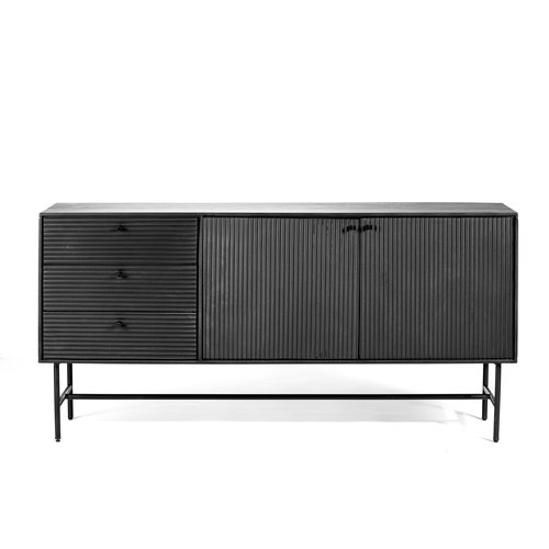 Meubol Dressoir - TV Meubel - Zwart - Acacia - 160x70