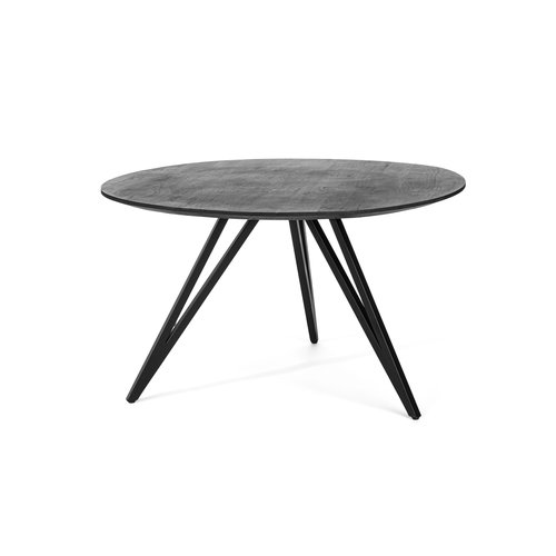 Meubols Eettafel - Zwart - Mango - Rond - 130x130 Meubols Eettafel - Zwart - Mango - Rond - 130x130