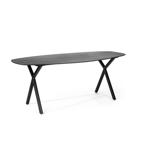 Meubols Eettafel - Zwart - Mango - Ovaal - 200x100 Meubols Eettafel - Zwart - Mango - Ovaal - 200x100