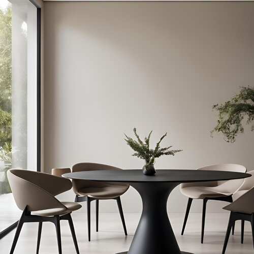 Meubols Kiezelvormige - Eiken eettafel - Sazza - Zwart