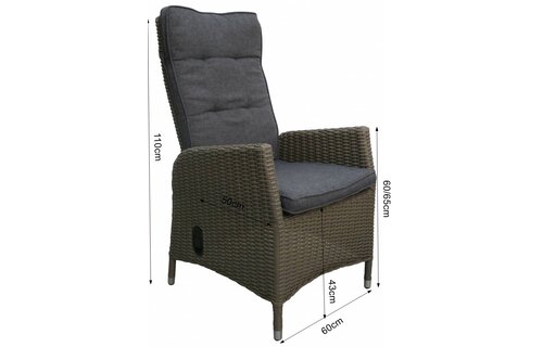 Verstelbare tuinstoel Kos | Sweet Brown | Wicker